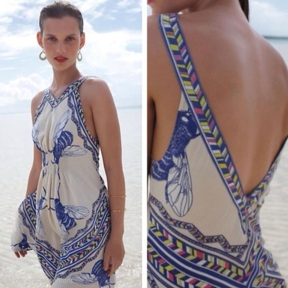 Leifnotes Dresses & Skirts - Leifnotes Anthropologie Dress Bumble Bee Sleeveless V-Neck Novelty Insect Size 0